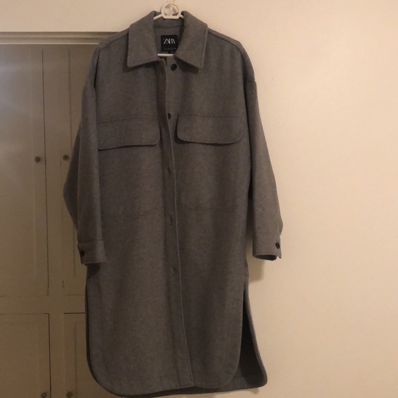 Zara Gray Shirt Jacket/ Shacket - Picture 4 of 4